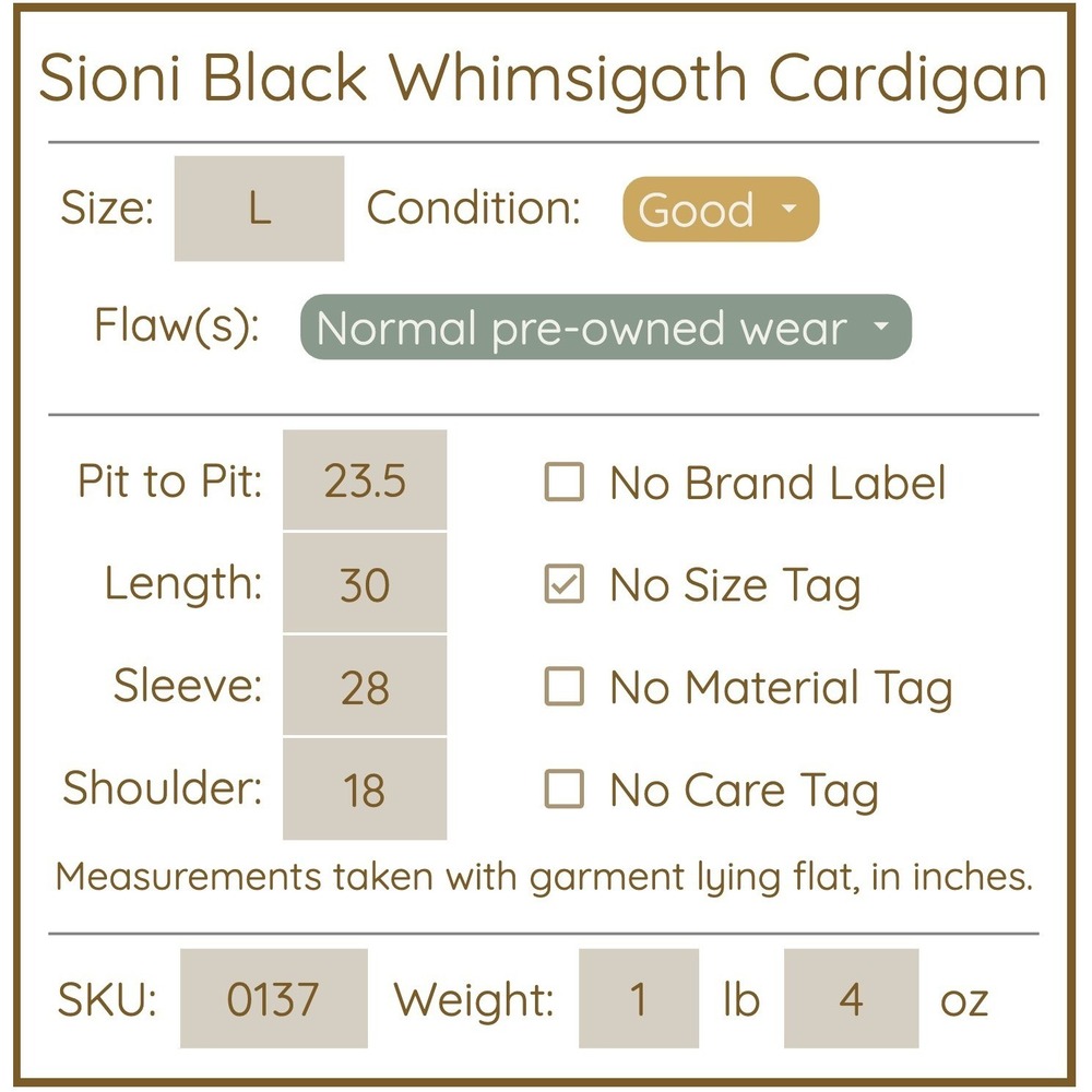 Sioni Womens Vintage Cardigan L Black Whimsigoth Indie Sleaze Ruffle Fairycore - Picture 6 of 6